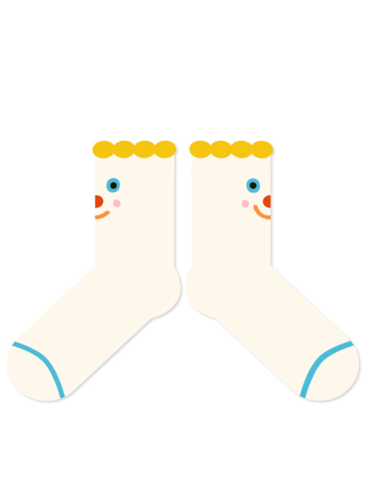Eğlenceli ve Sevimli Çizgi Desenli Pamuk Çorap