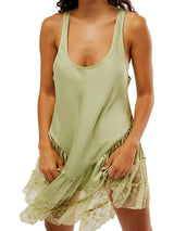 Dantelli Dökümlü Mini Elbise ve Teddy Kazak