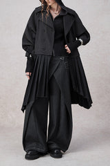 Swinging Symphony Fake Two-Piece Wide-Leg Jeans