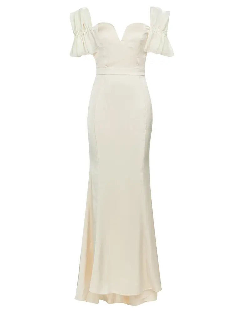 Cazibeli Askısız File Sırt Elbisesi