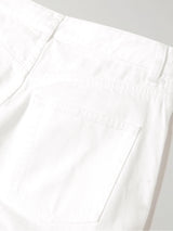 Ruffled Mid-Rise Wide-Leg Jeans