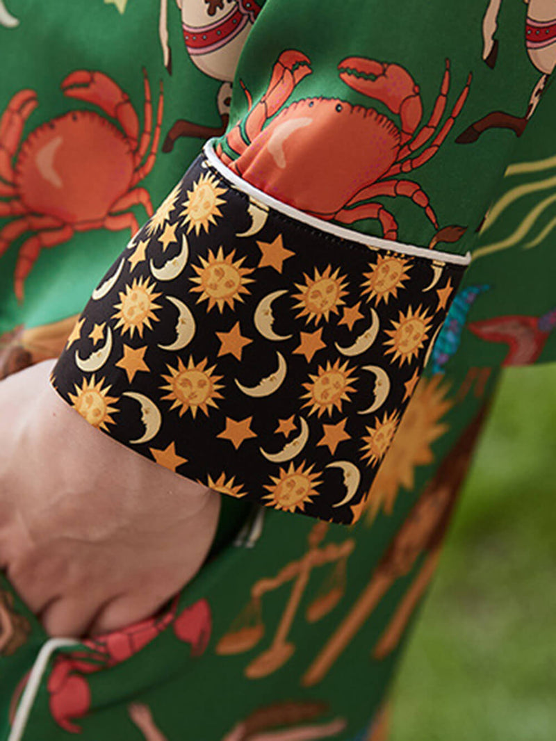 Yeşil Takımyıldızı Desenli Pijama Takımı