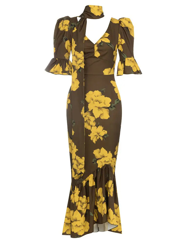 Vintage Puf Kol Dar Elbise