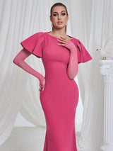 Şık File Uzun Kollu Elbise