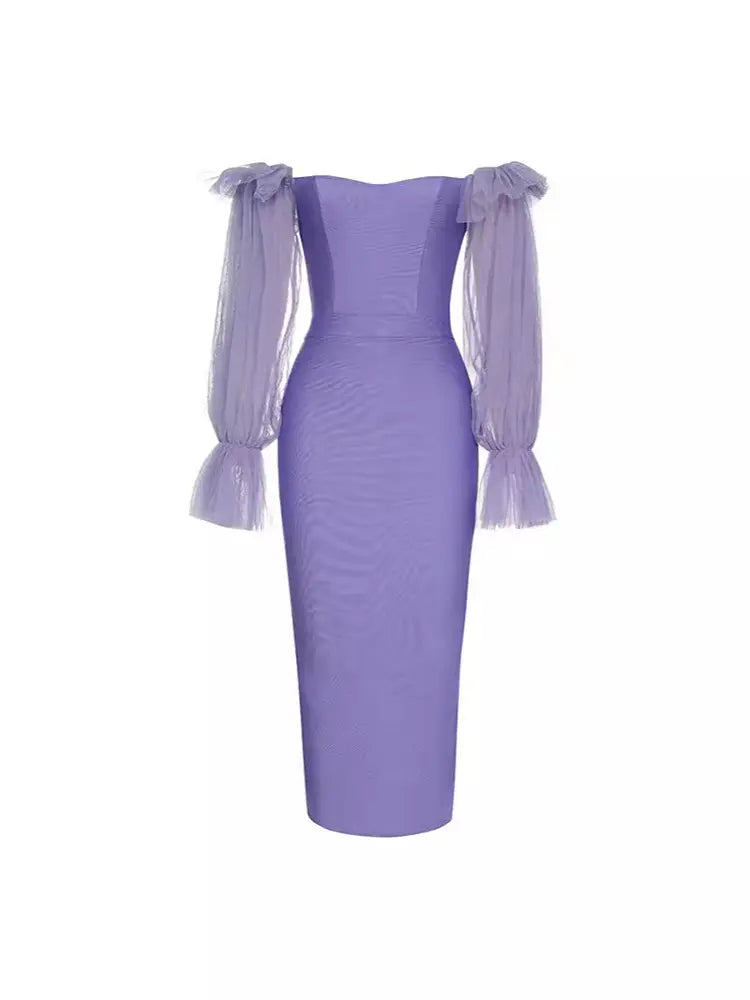 Cazibeli Tek Omuz File Kol Elbise