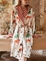 Noel Köpek Desenli Bornoz Seti