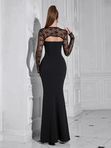 Seksi Boğazı Açık Uzun Kollu Elbise