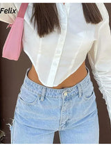 Yüksek Bel Bölünmüş Kot