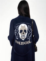 Intarsia Skull Long Cardigan