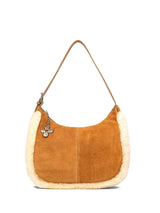 Shearling Crescent Hobo Shoulder Bag