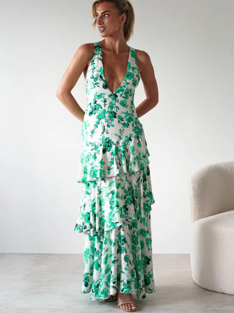 Floral V-Neck Slip Dress