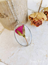 Reçine Preslenmiş Çiçek Kolye - Renkli Karışık Çiçek Seti