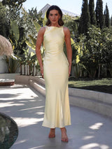 Solid Slim Sleeveless Dress