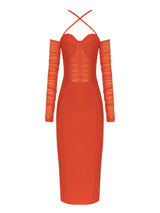 Cazibeli Tek Omuz Açık Sırt Dekolteli Elbise