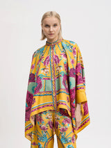 Şık Asimetrik Baskılı Üst ve Pantolon Takımı