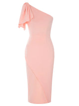 Vintage Asimetrik Tek Omuz Elbise