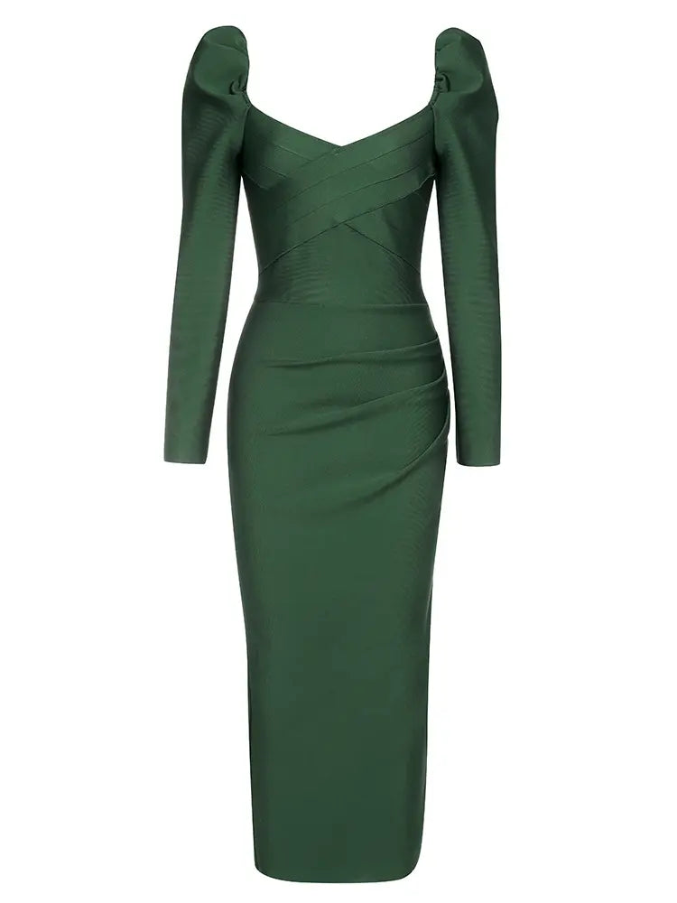 Askısız Puf Kol Bandaj Elbise