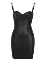 Seksi Askılı Sırt Dekolteli Bodycon Mini Elbise