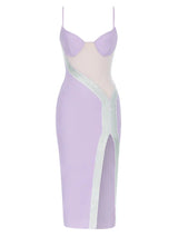 Seksi Vintage Sırt Dekolteli File Elbise