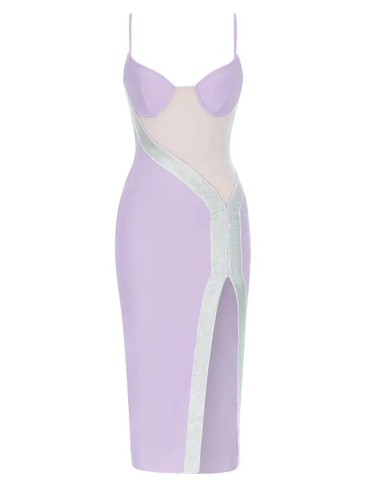 Seksi Vintage Sırt Dekolteli File Elbise