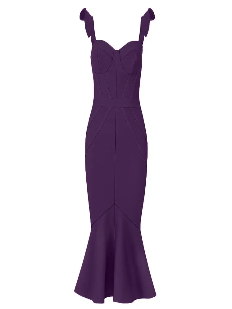 Seksi Askılı Volanlı Etek Elbise