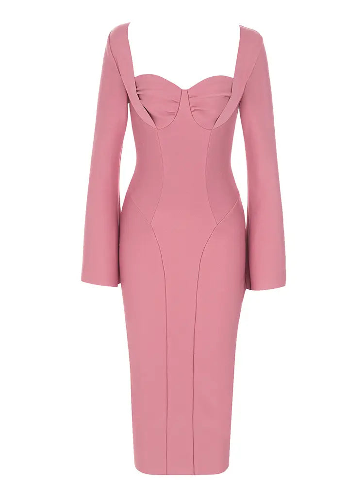 Seksi Dantel Çiçekli Sırt Dekolteli Elbise