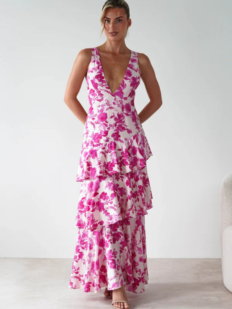 Floral V-Neck Slip Dress