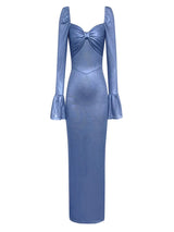 Şık Askısız Saten Akşam Elbisesi