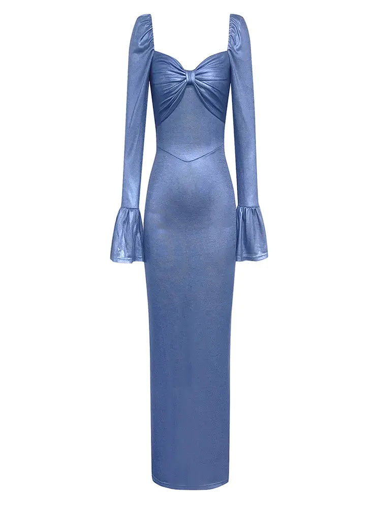 Şık Askısız Saten Akşam Elbisesi