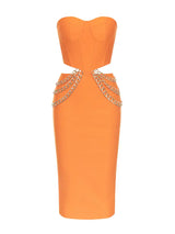 Şık Kolsuz Bel Kesim Elbise