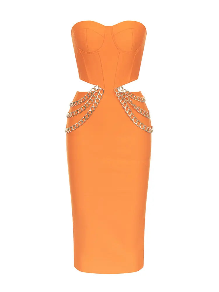 Şık Kolsuz Bel Kesim Elbise