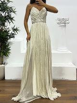 Pleated Sleeveless Maxi Dress