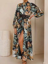 Relaxed Belted Puff Sleeve Dress