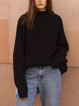 Büyük Beden Örgü Batwing Kazak & Fırfırlı Mini Etek Takım