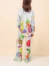 Okyanus Temalı Desenli Pantolon Takım