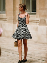 Kolsuz Keten Düşük Bel Midi Elbise