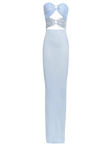 Straplez Dantel Payetli Elbise