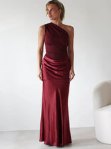 Asymmetric Neckline Sleeveless Dress