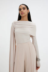 Elegant Draped Wide Leg Pants Set