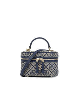 Jacquard Star Embellished Top Handle Bag