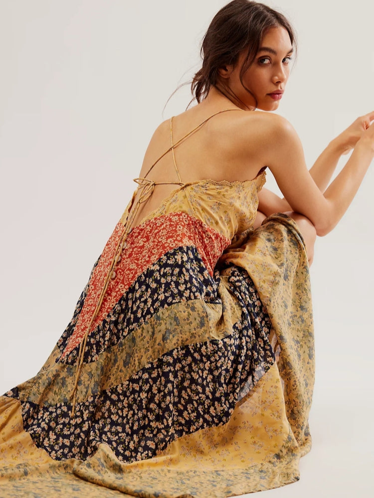 Örme Çiçekli Maxi Elbiseler