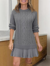 Twist Shape Knit Sweater Mini Dress
