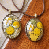 Reçine Preslenmiş Çiçek Kolyeler - Van Gogh Ayçiçeği