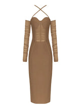 Cazibeli Tek Omuz Açık Sırt Dekolteli Elbise