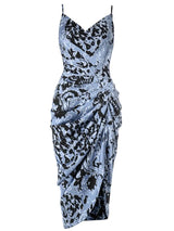 Vintage Kıvrımlı Sırtı Açık Elbise