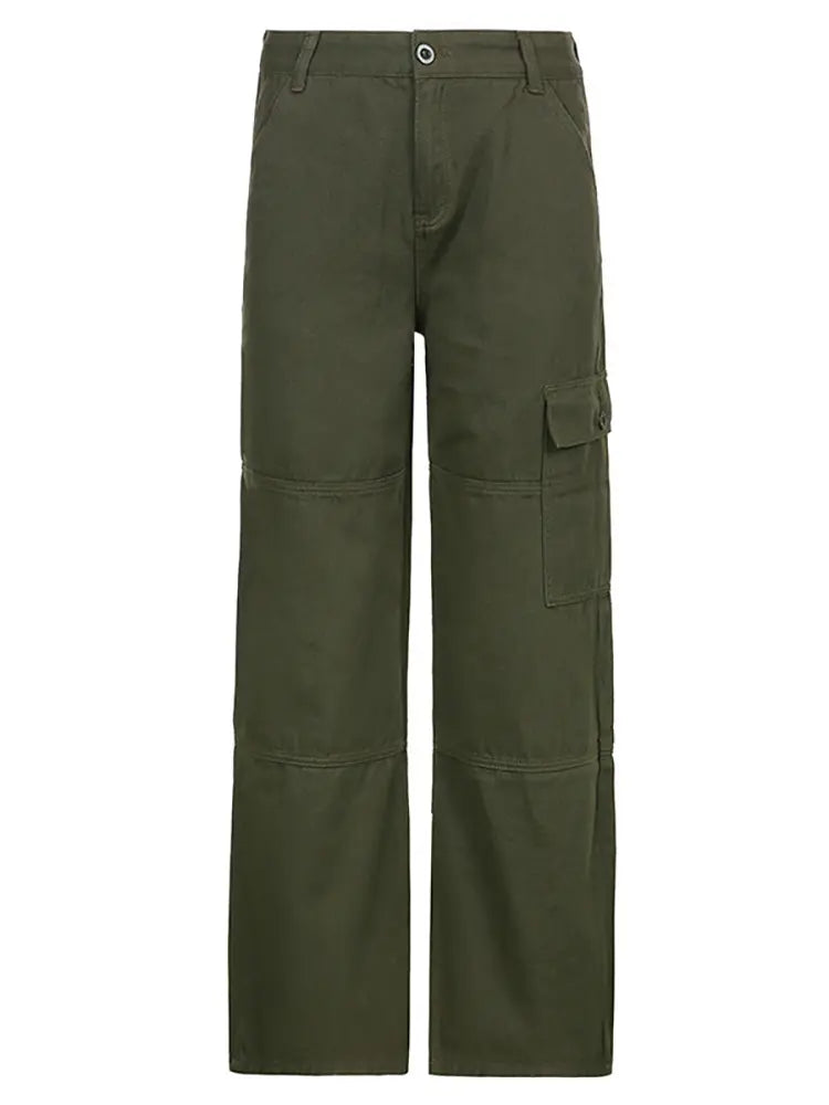 Vintage Yeşil Baba Kot Pantolonu