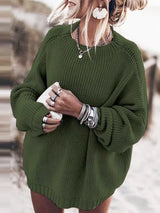 Büyük Beden Örgü Batwing Kazak & Fırfırlı Mini Etek Takım