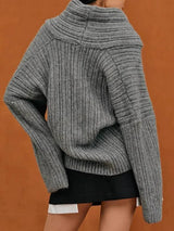 Oversize Yüksek Rulo Örgü Kazak