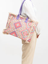 Vintage Baskılı Kanvas Çanta