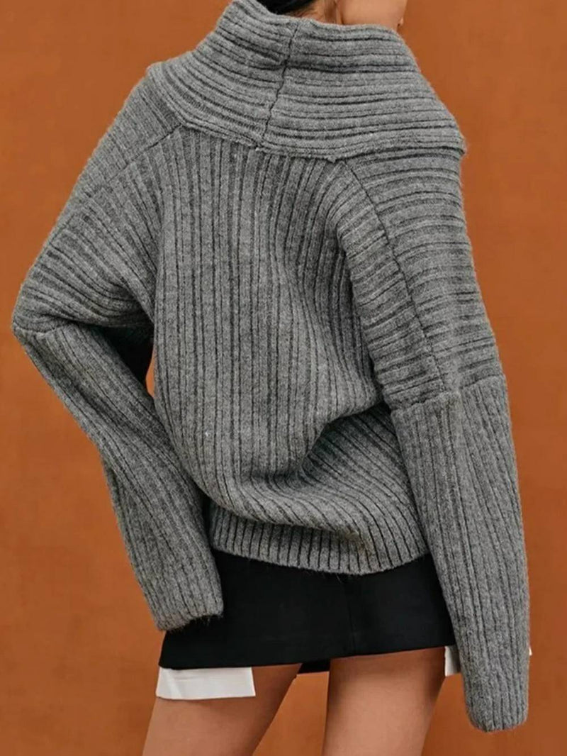 Oversize Yüksek Rulo Örgü Kazak